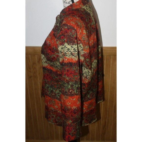 Christopher & Banks Floral Tapestry Blazer Jacket Sz XL Colorful Snap Close GUC - Picture 7 of 11